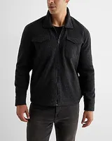 Relaxed Knit Zip Shirt Jacket