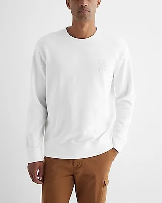 Embroidered Knot Graphic Long Sleeve Crew Neck T-Shirt Neutral Men's M