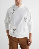 Embroidered Floral Graphic Hoodie Neutral Men's XL