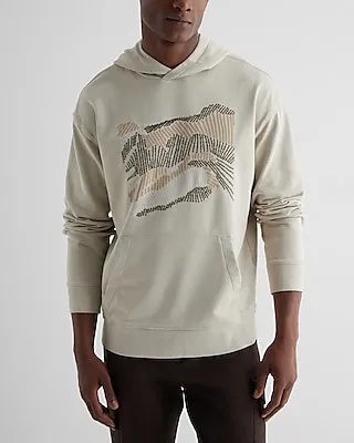 Embroidered Abstract Graphic Hoodie Neutral Men's M
