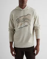 Embroidered Abstract Graphic Hoodie Neutral Men's