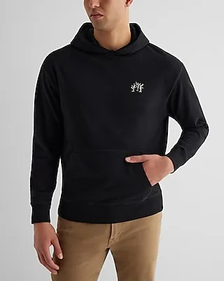 Embroidered Tree Graphic Hoodie Men