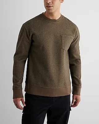 Relaxed Herringbone Long Sleeve Pocket T-Shirt Multi-Color Men's XS