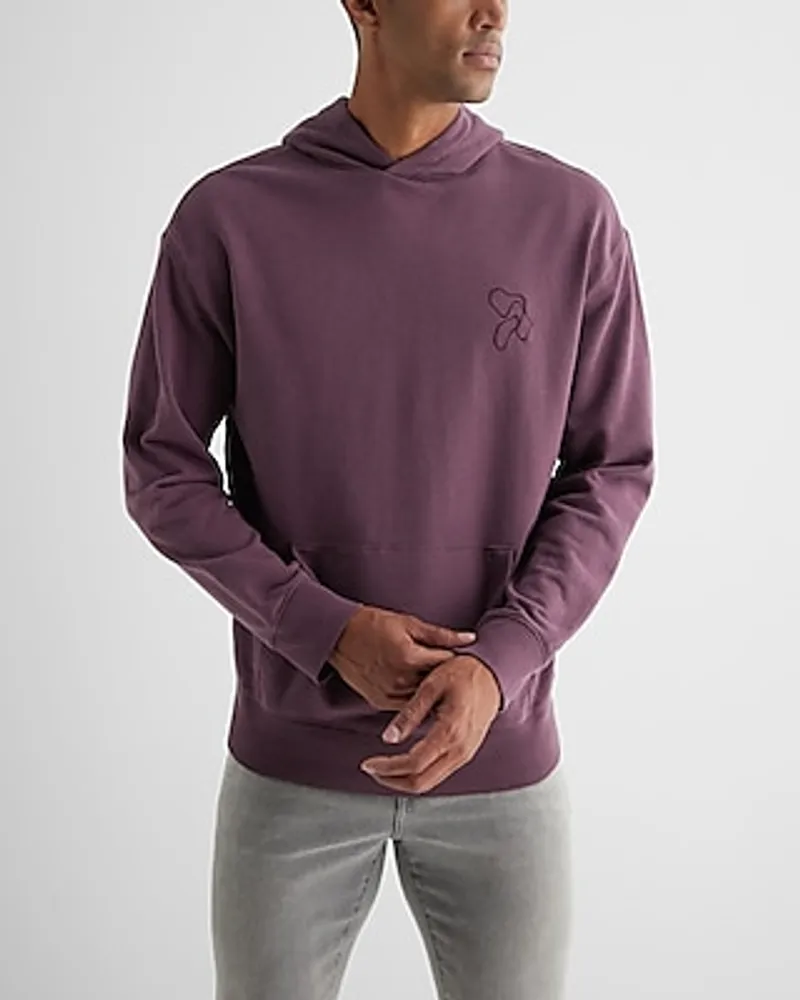 Embroidered Knot Graphic Hoodie Purple Men