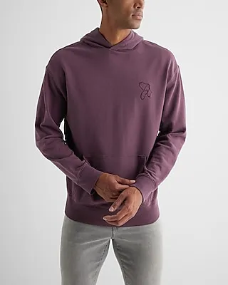 Embroidered Knot Graphic Hoodie Purple Men's S