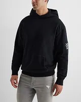 Embroidered X-Logo Arm Graphic Hoodie Black Men's M