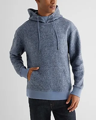 Heathered Fleece Hoodie Blue Men's