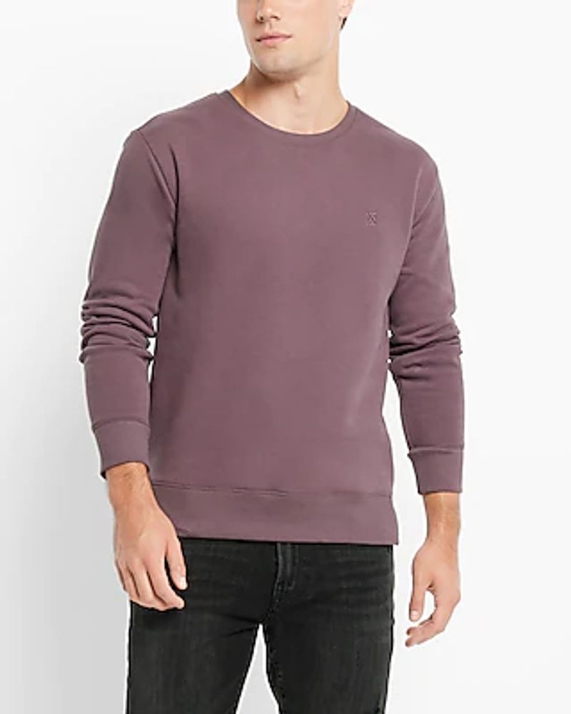 Relaxed Fleece Logo Crew Neck Sweatshirt Purple Men's