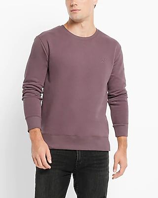 Relaxed Fleece Logo Crew Neck Sweatshirt Purple Men's XS