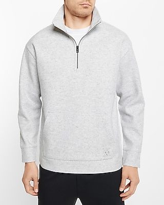 Fleece Quarter Zip Sweatshirt Gray Men's XL