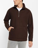 Fleece Quarter Zip Sweatshirt Brown Men's S