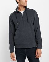 Drawstring Quarter Zip Mock Neck Sweatshirt