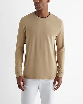 Tipped Luxe Pique Long Sleeve T-Shirt Multi-Color Men's