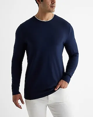 Tipped Luxe Pique Long Sleeve T-Shirt Men's
