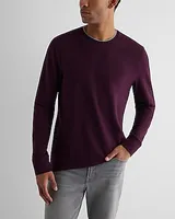 Tipped Luxe Pique Long Sleeve T-Shirt Purple Men's L Tall