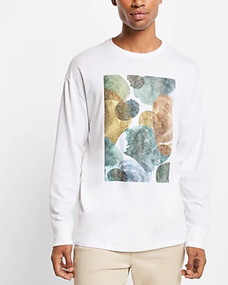 Colored Rocks Long Sleeve Graphic T-Shirt White Men's S