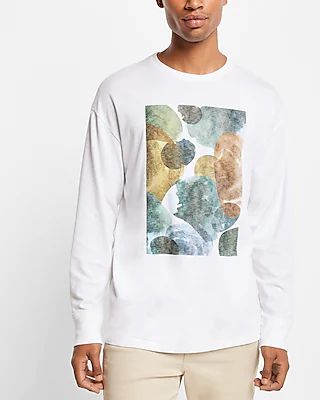 Colored Rocks Long Sleeve Graphic T-Shirt White Men's S