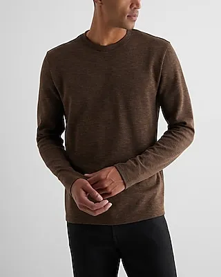 Marled Long Sleeve T-Shirt Brown Men's L