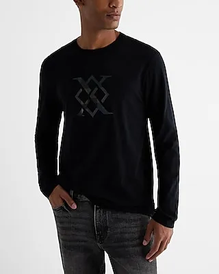 Diamond X Logo Long Sleeve T-Shirt Black Men's M Tall
