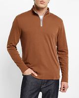 Tipped Quarter Zip Sweatshirt Brown Men's XL