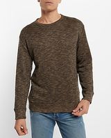 Relaxed Slub Crew Neck Long Sleeve T-Shirt