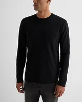 Pocket Crew Neck Perfect Pima Cotton Long Sleeve T-Shirt Men