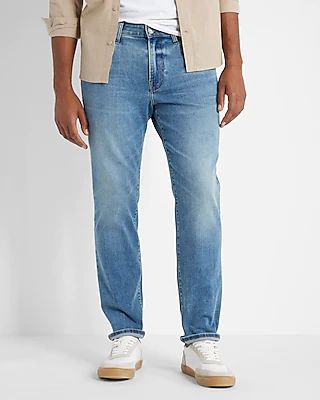 Relaxed Medium Wash Hyper Stretch Jeans, Men's Size:W28 L32