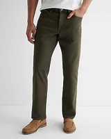 Straight Olive Green Hyper Stretch Jeans, Men's Size:W29 L34