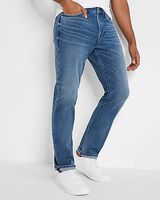 Straight Fit Medium Wash 4-Way Hyper Stretch Jeans, Men's Size:W30 L30