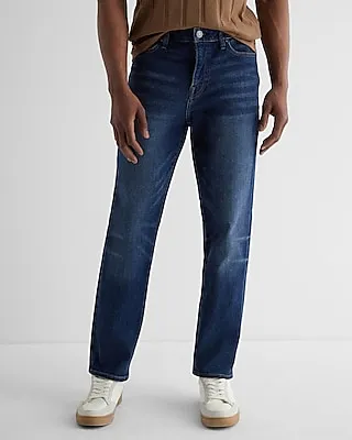 Athletic Slim Dark Wash Stretch Jeans, Men's Size:W29 L32