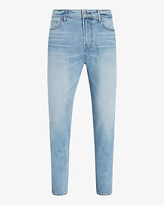 Straight Light Wash Stretch Jeans, Men's Size:W29 L34