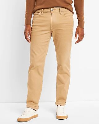 Straight Camel Hyper Stretch Jeans, Men's Size:W34 L32