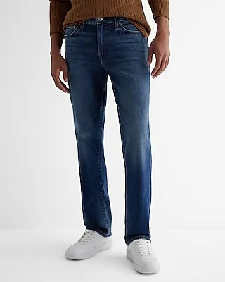 Straight Medium Wash Stretch Jeans, Men's Size:W31 L30