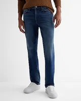 Straight Medium Wash Stretch Jeans, Men's Size:W32 L32