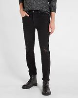 Slim Ripped Black 4-Way Hyper Stretch Jeans, Men's Size:W28 L32