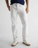 Slim Straight White Selvedge Jeans, Men's Size:W32 L30