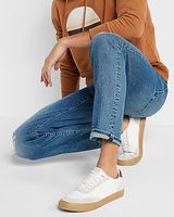 Slim Straight Medium Wash Ripped Hyper Stretch Jeans