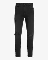 Slim Ripped Black Hyper Stretch Jeans, Men's Size:W29 L32