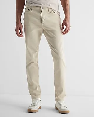 Slim Cream Hyper Stretch Jeans, Men's Size:W28 L30