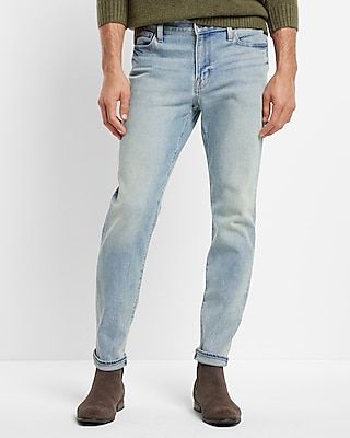 Slim Light Wash Stretch Jeans, Men's Size:W32 L36