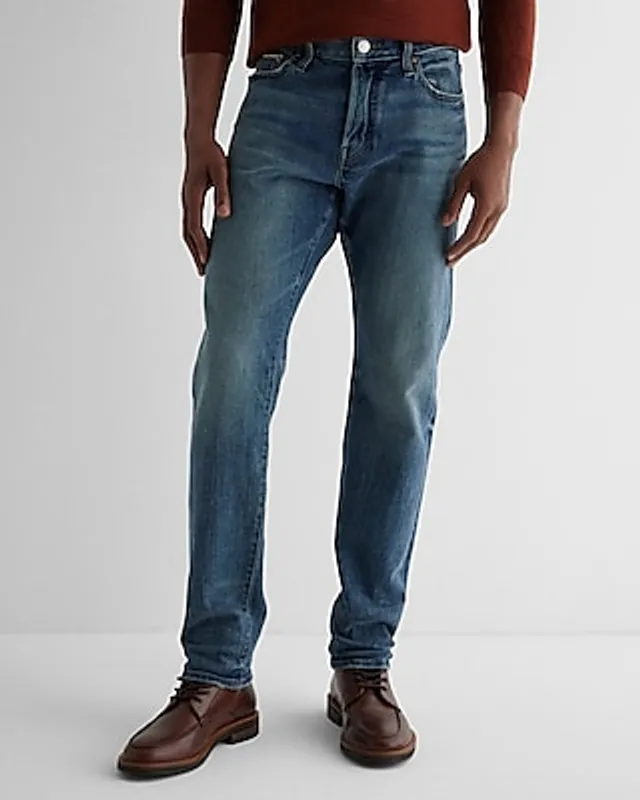 Slim Straight Gray Wash Stretch Jeans