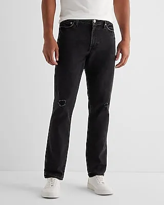 Slim Black Distressed Hyper Stretch Jeans