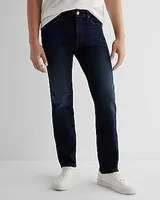 Slim Straight Dark Wash Hyper Stretch Jeans, Men's Size:W28 L32