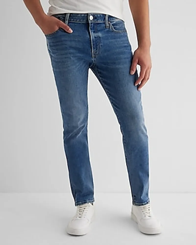 Big & Tall Slim Medium Wash Hyper Stretch Jeans, Men's Size:W40 L34