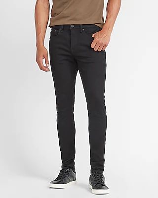 Super Skinny Black Rinse Hyper Stretch Jeans, Men's Size:W33 L34