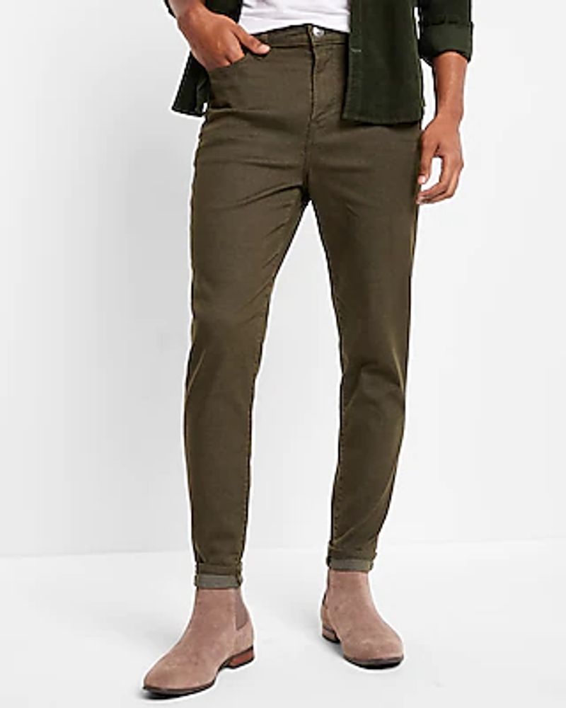 Express Athletic Skinny Dark Olive Hyper Stretch Jeans, Men's Size:W28 L30  | Hamilton Place