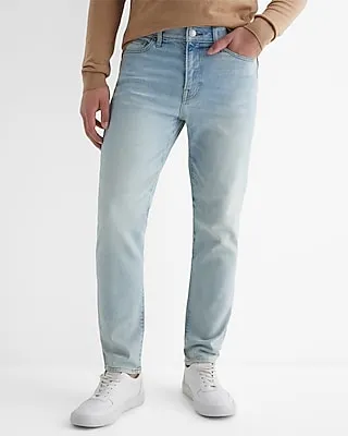 Big & Tall Athletic Skinny Light Wash Stretch Jeans, Men's Size:W38 L30