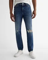 Big & Tall Skinny Medium Wash Ripped Hyper Stretch Jeans