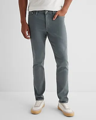 Skinny Slate Blue Hyper Stretch Jeans, Men's Size:W32 L34