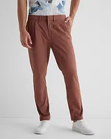 Athletic Slim Pleated Hyper Stretch Modern Chino Brown Men's W31 L32